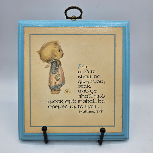 Vintage Betsy Clark Plaque with Hanger and Inspirational Quote
