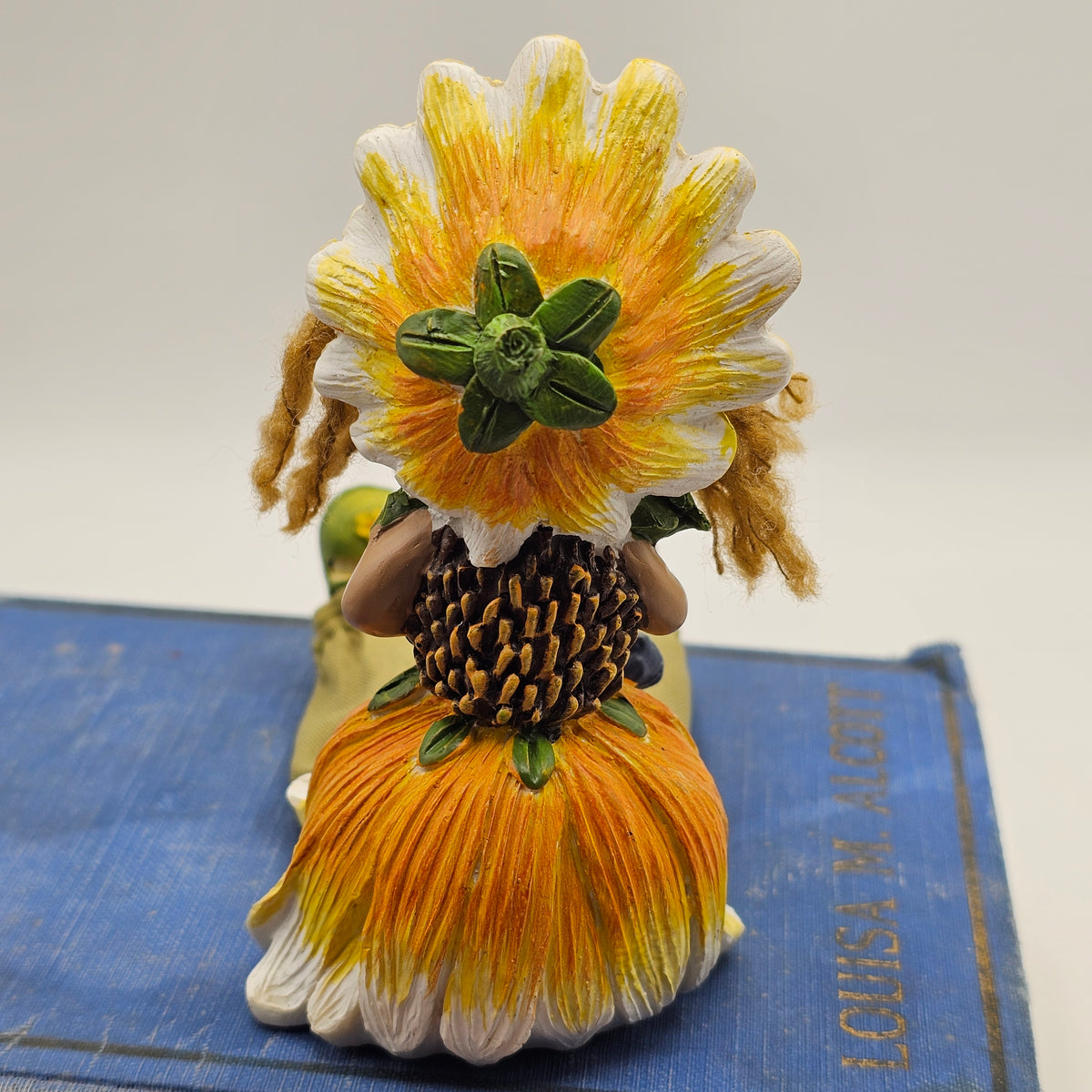 Sunflower or Daisy Shelf Sitter Girl Doll Ornament