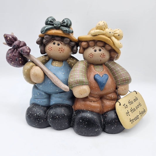 Retired Vintage "To the Ends of the Earth Forever Friends" Figurine by Henton