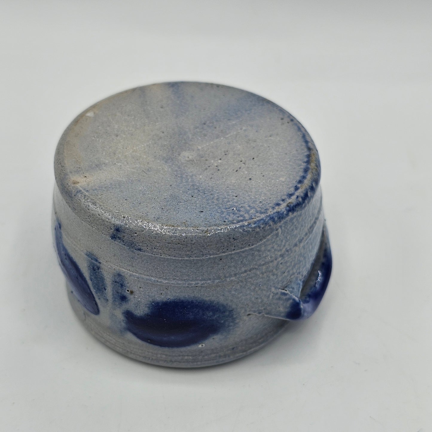 Mini Blue and White Salt Glaze Stoneware Pottery Crock - Master Salt, Sauce Dish or for Rings or Trinkets