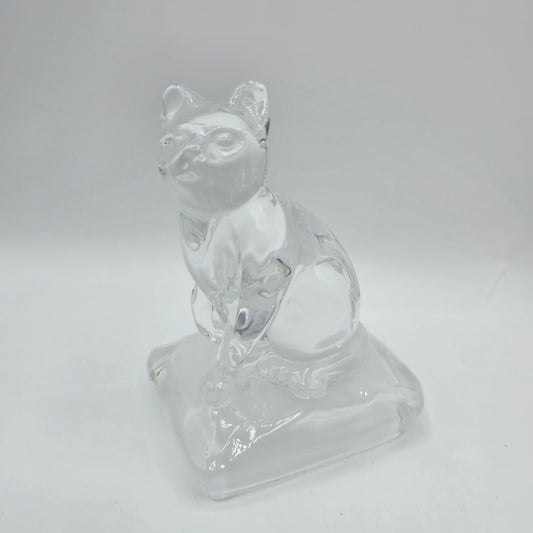 Vintage Cristal D'Arques Cat Figurine - Made in France