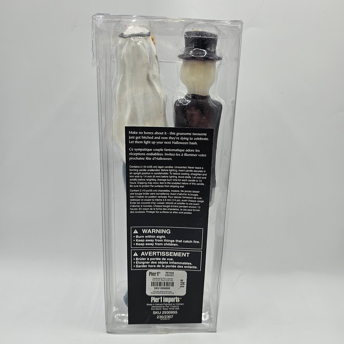 Skeleton Bride and Groom 10" Halloween Taper Candles by Pier 1 Imports
