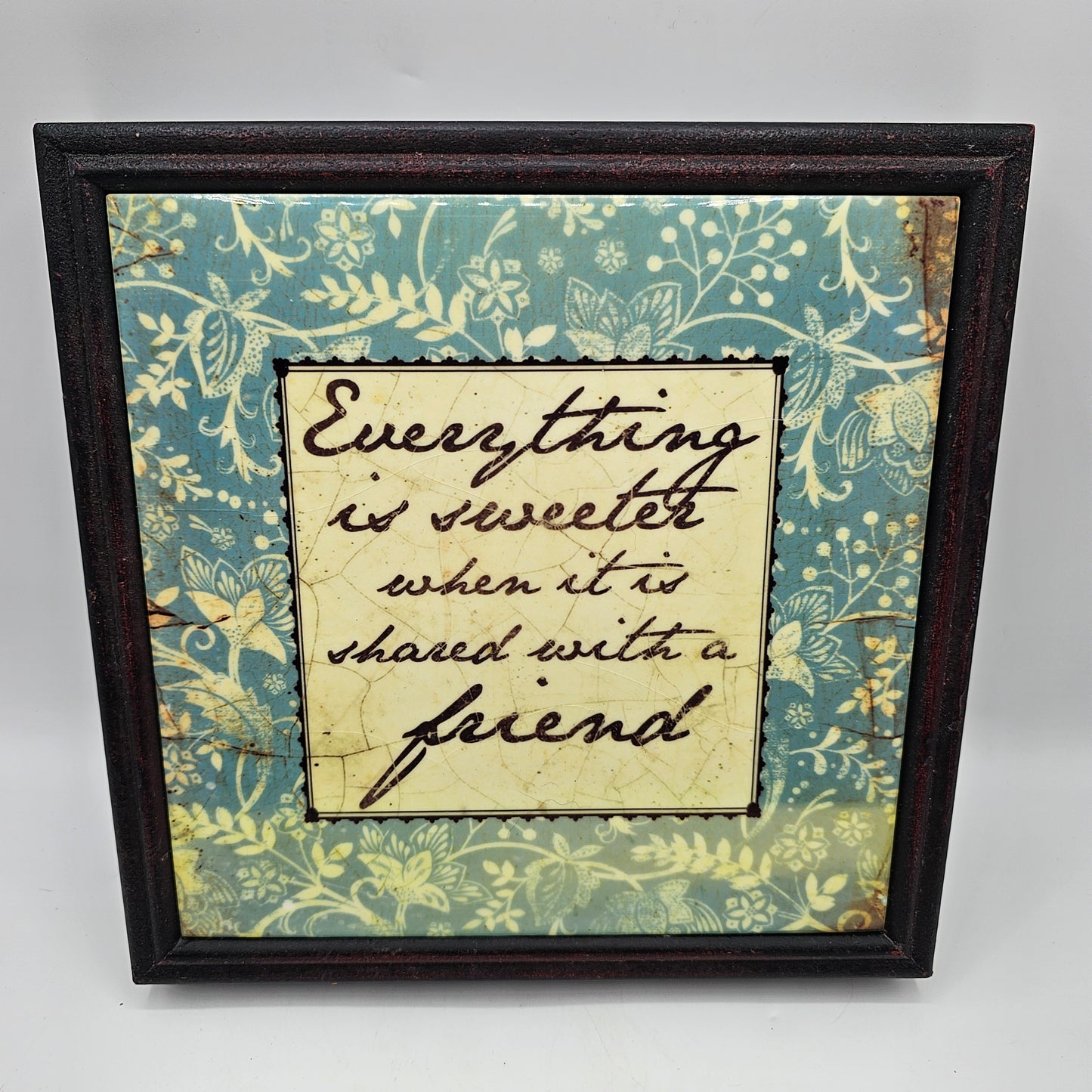 Wood Framed Friendship Tile