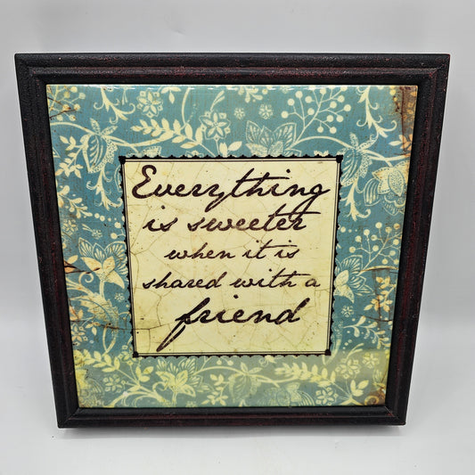Wood Framed Friendship Tile