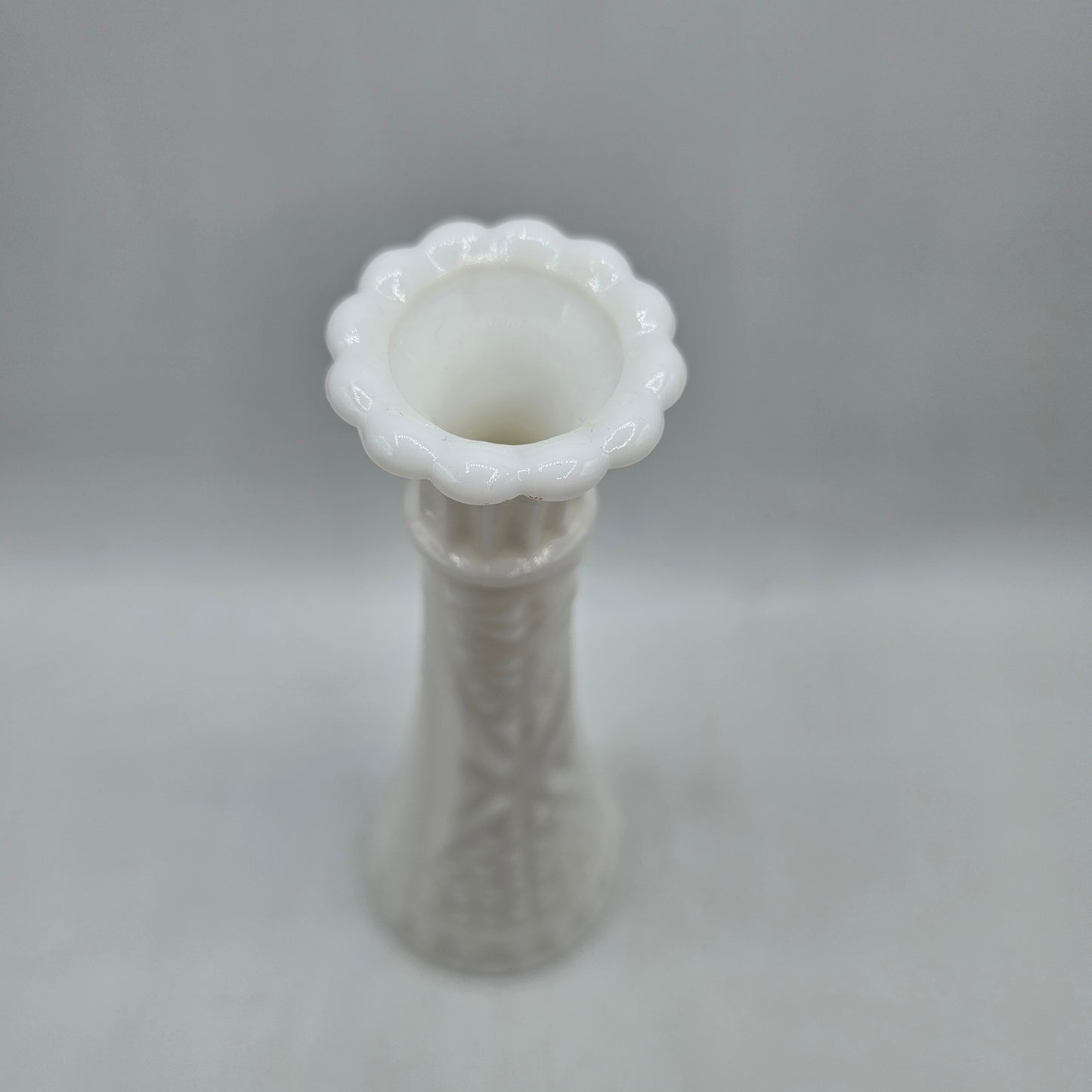 Vintage Anchor Hocking Stars & Bars Milk Glass Bud Vase