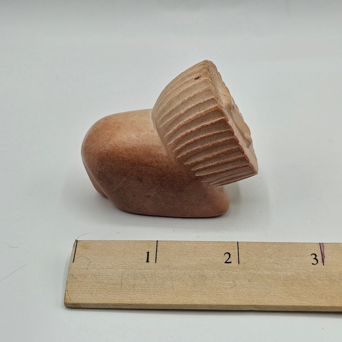 Hand Carved Mid Century Soapstone Lion Figurine