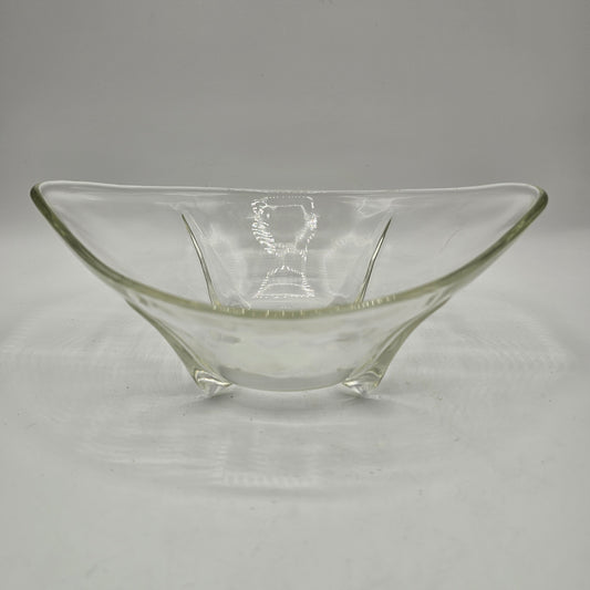 Swedish Modern by Anchor Hocking Clear Glass Bowl with Teardrop Pedestal Feet - Set of 4