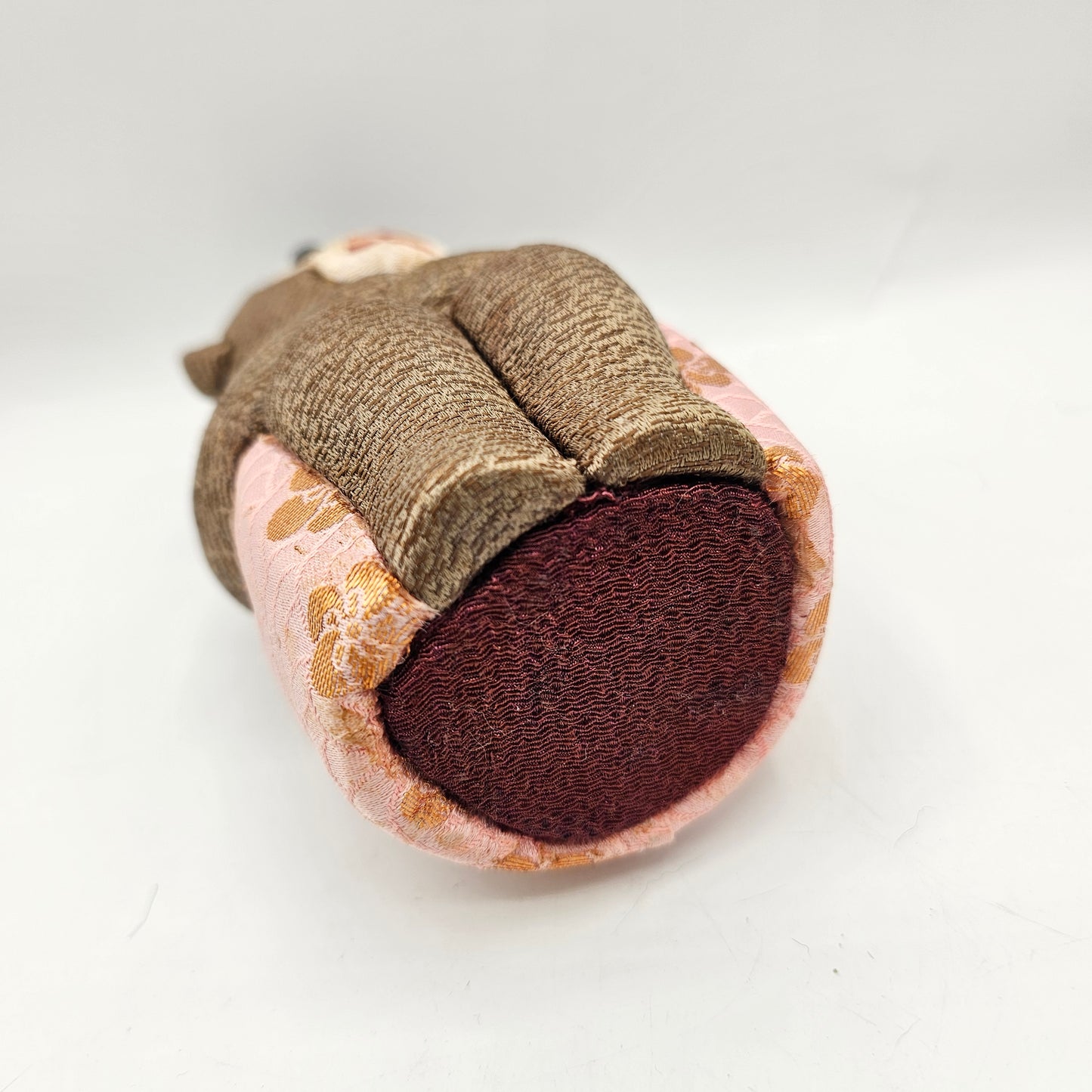 Japanese Kimekomi Pink Plush Monkey Figurine for Good Luck