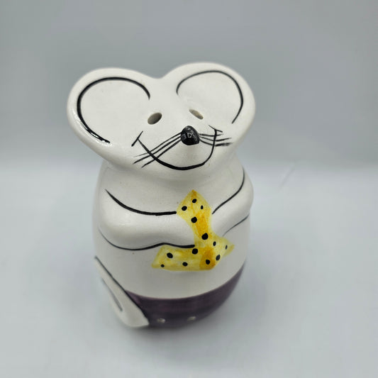 Hand Painted Ceramic Parmesan Cheese Shaker Mouse by NS Gustin