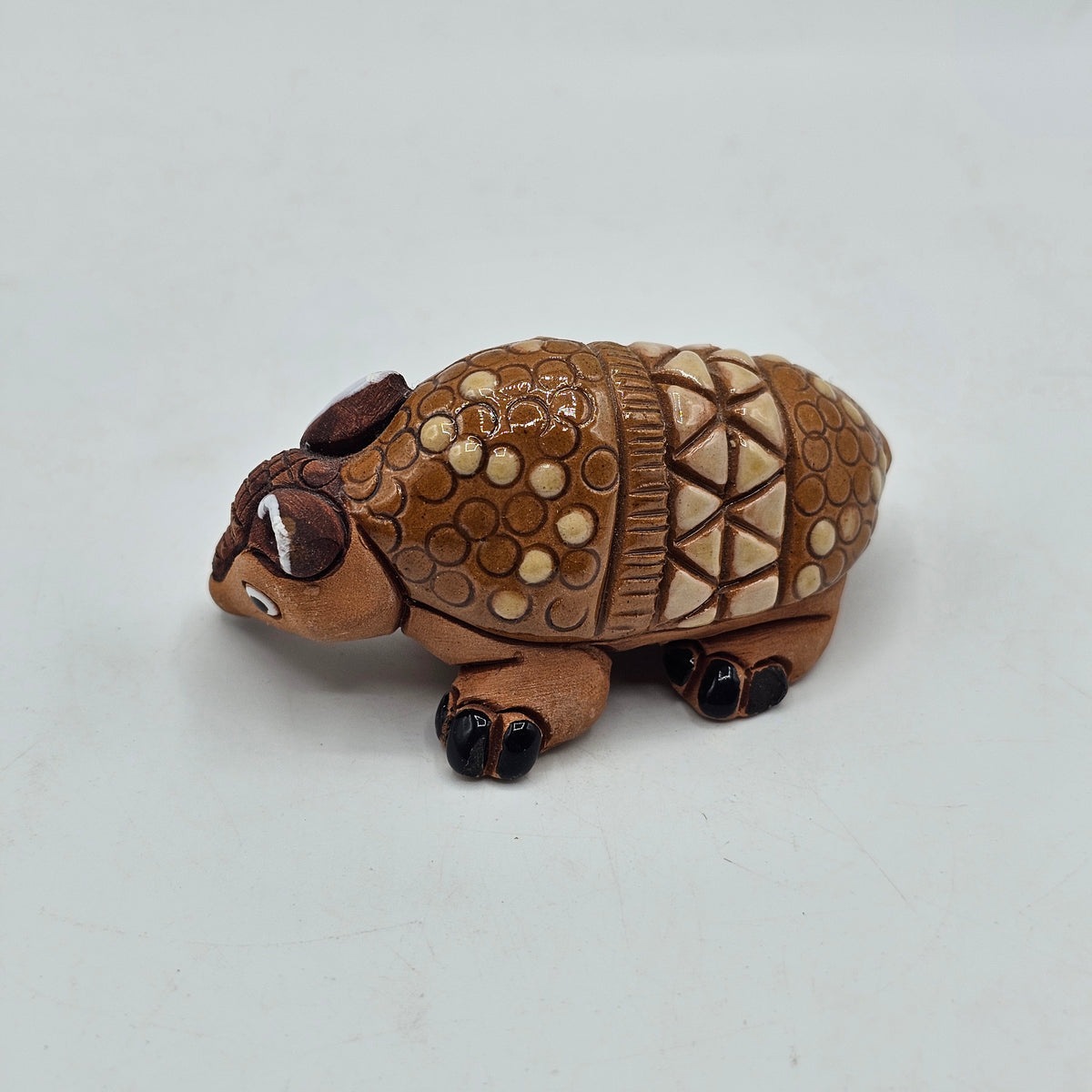Artesania Rinconada Style Clay Pottery Armadillo Figurine