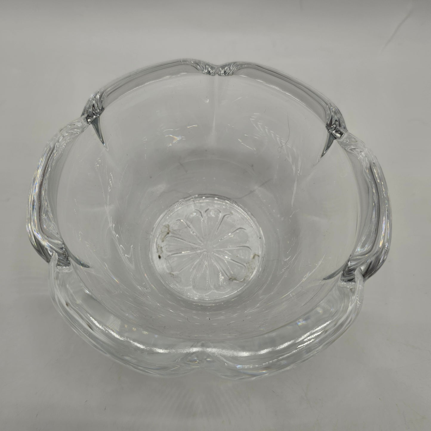 Lead Crystal Double Heart Lidded Trinket Box by DePlomb