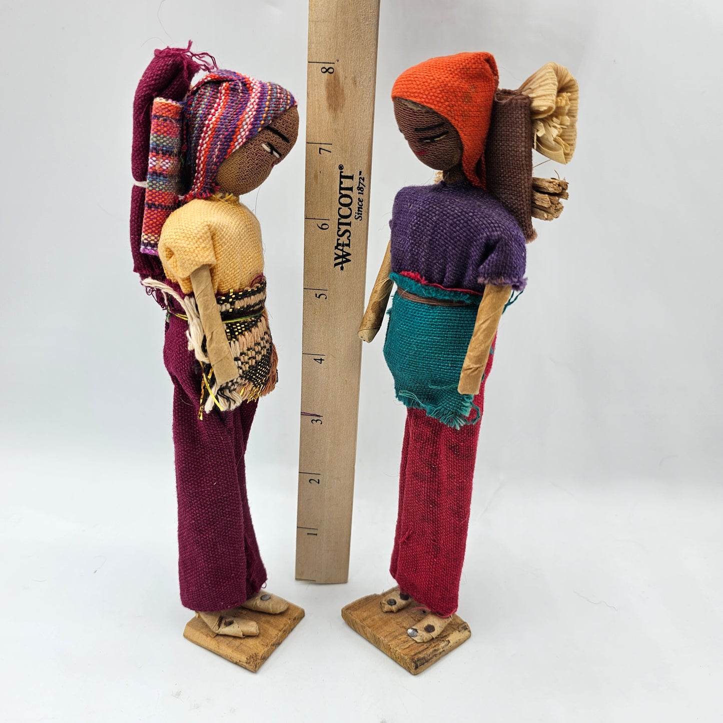 Hand Made Peruvian Doll Figures - Pair