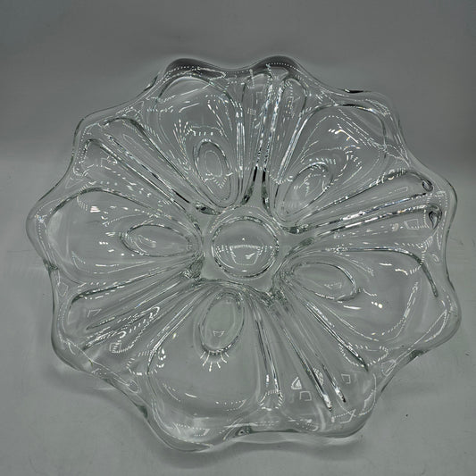 Vintage LUX Glass Floral Serving Platter Made in Austria