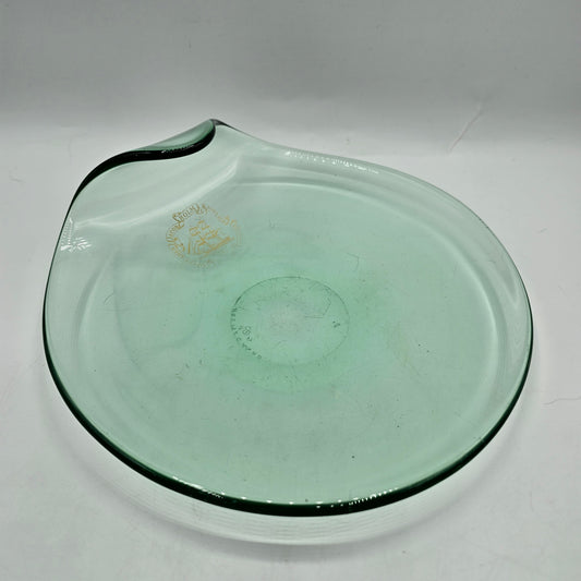 Danish Holmegaard 1954 Lipped Light Blue Glass Bowl
