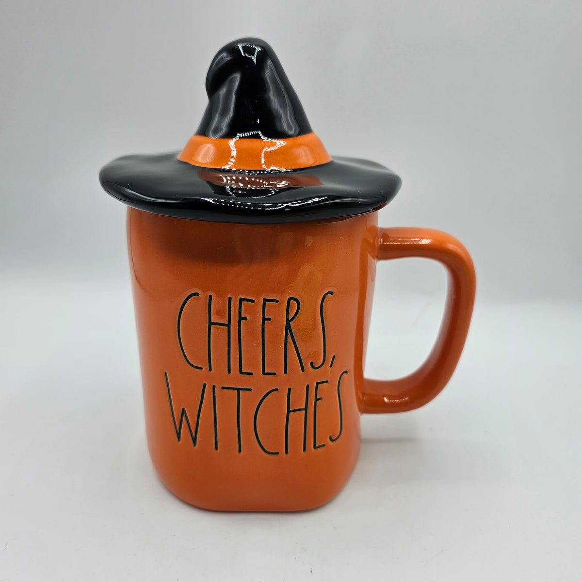 Rae Dunn "Cheers Witches" Ceramic Mug with Witches Hat Lid