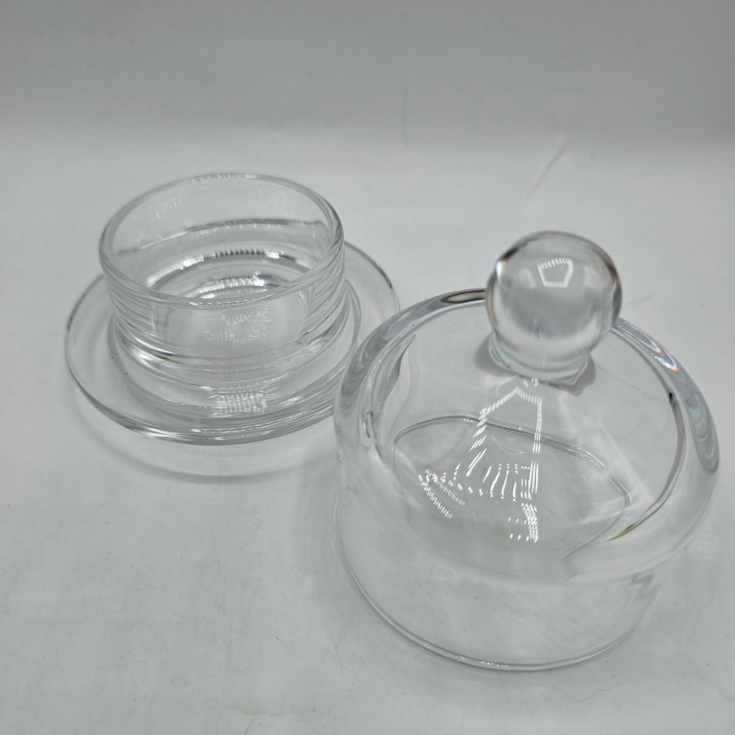 Lidded Glass Butter Pat / Trinket Dish