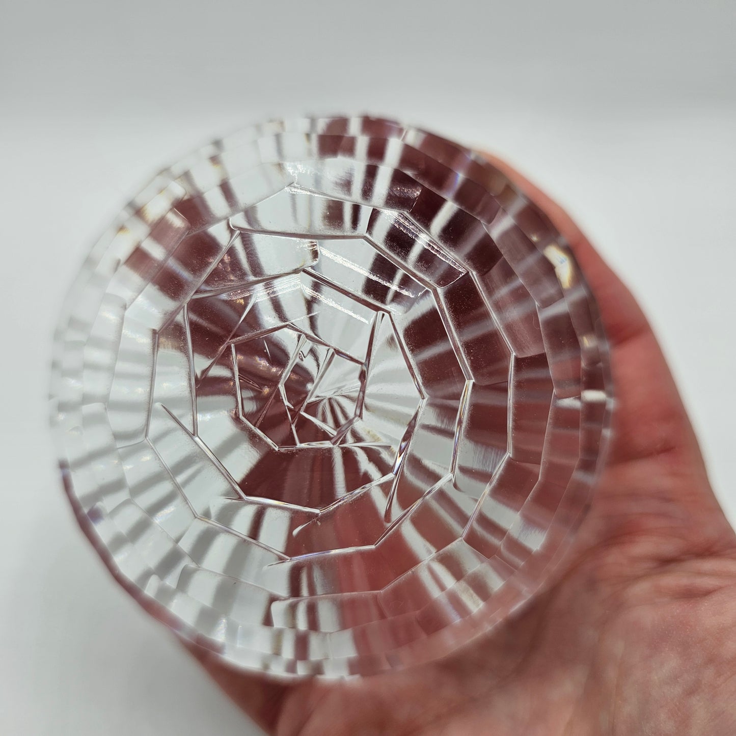 Vintage Leo Design Hand Cut Crystal Winter Rose Paperweight - Japan