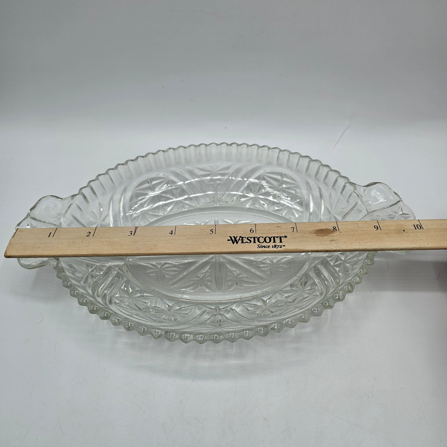 Vintage Anchor Hocking "Stars and Bars" Divided Relish Dish 1924 - 1965