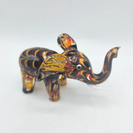 Lenox Art Glass Swirled Elephant Figurine - Brown