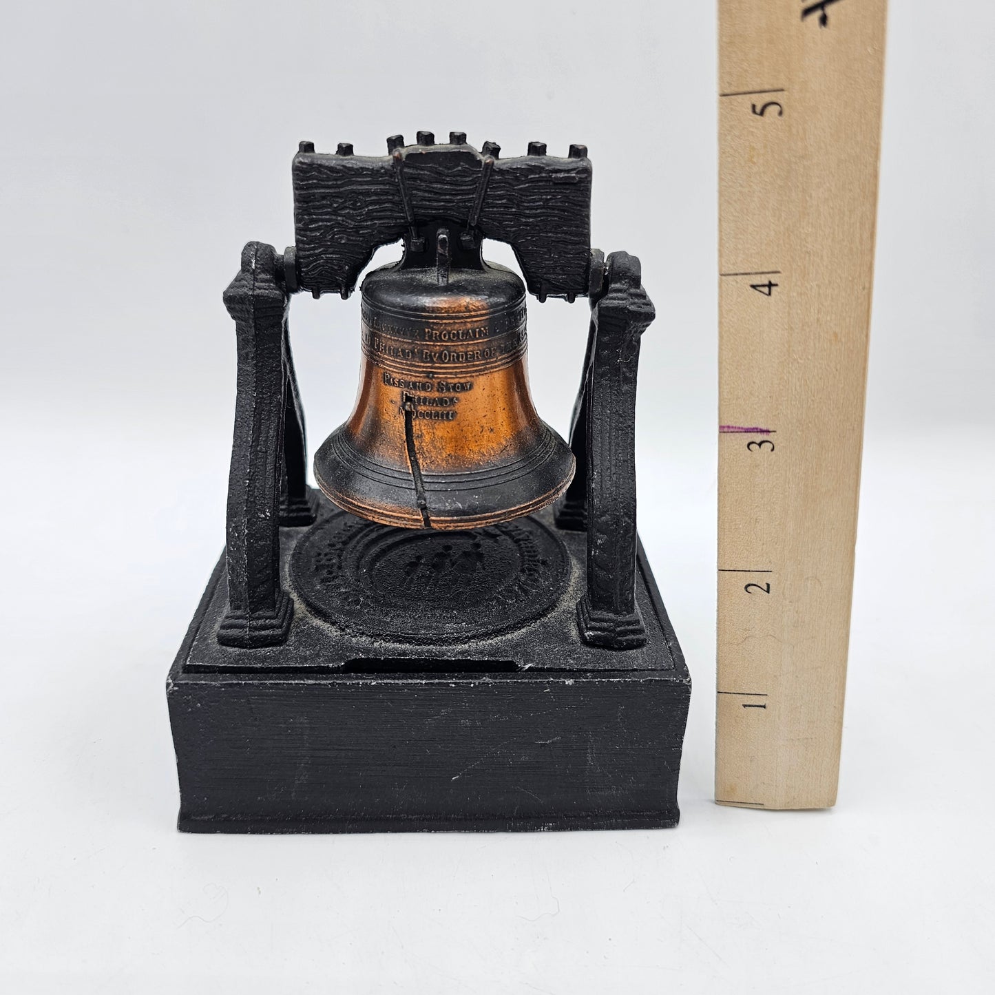 Vintage Metal Liberty Bell 1776 Coin Bank / Paperweight