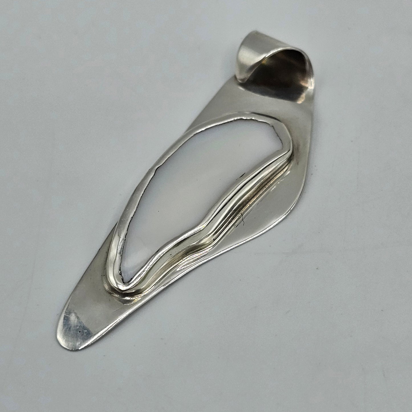 Sterling Silver and Abalone Shell Pendant - Marked and Signed