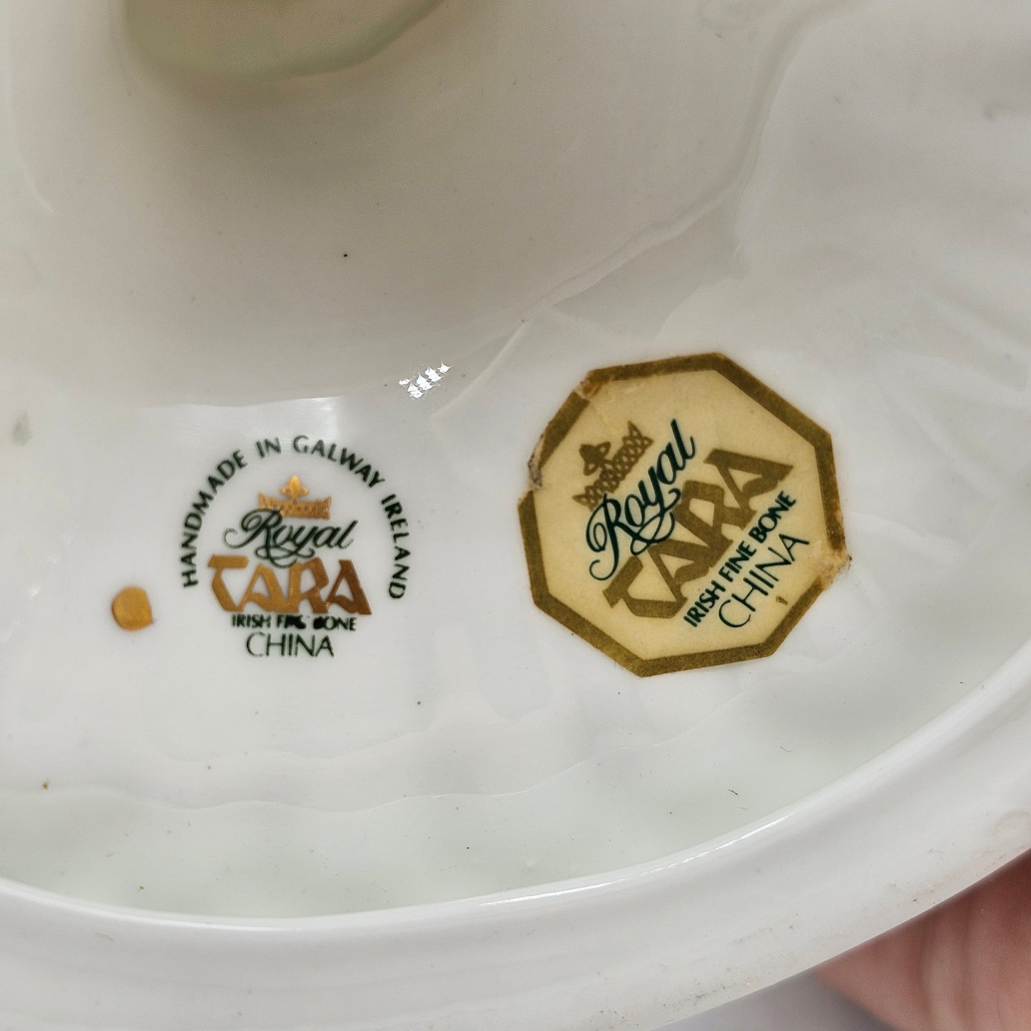 Royal Tara Bone China Candlestick with Green Shamrock Design - Made in Ireland