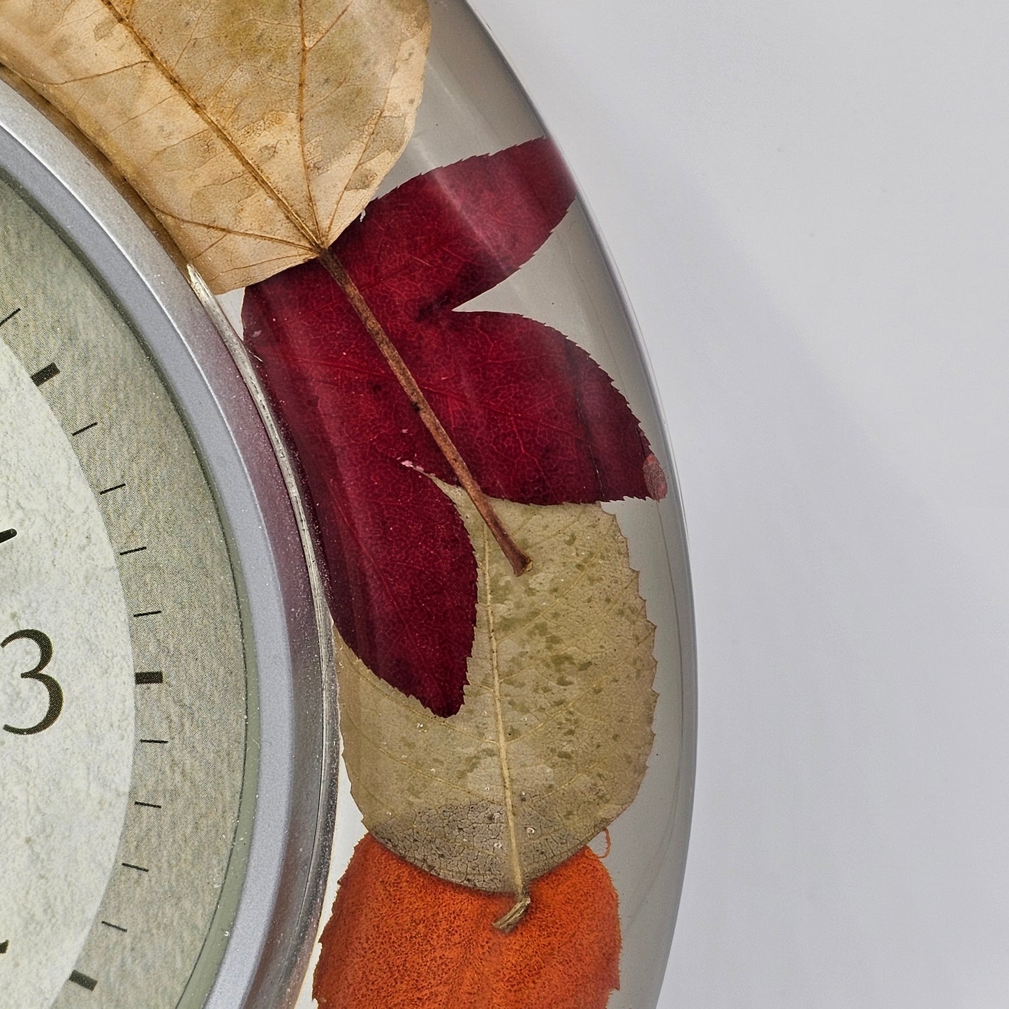 Lucite Fall Leaves Wall Clock by Pastoral Dwelling