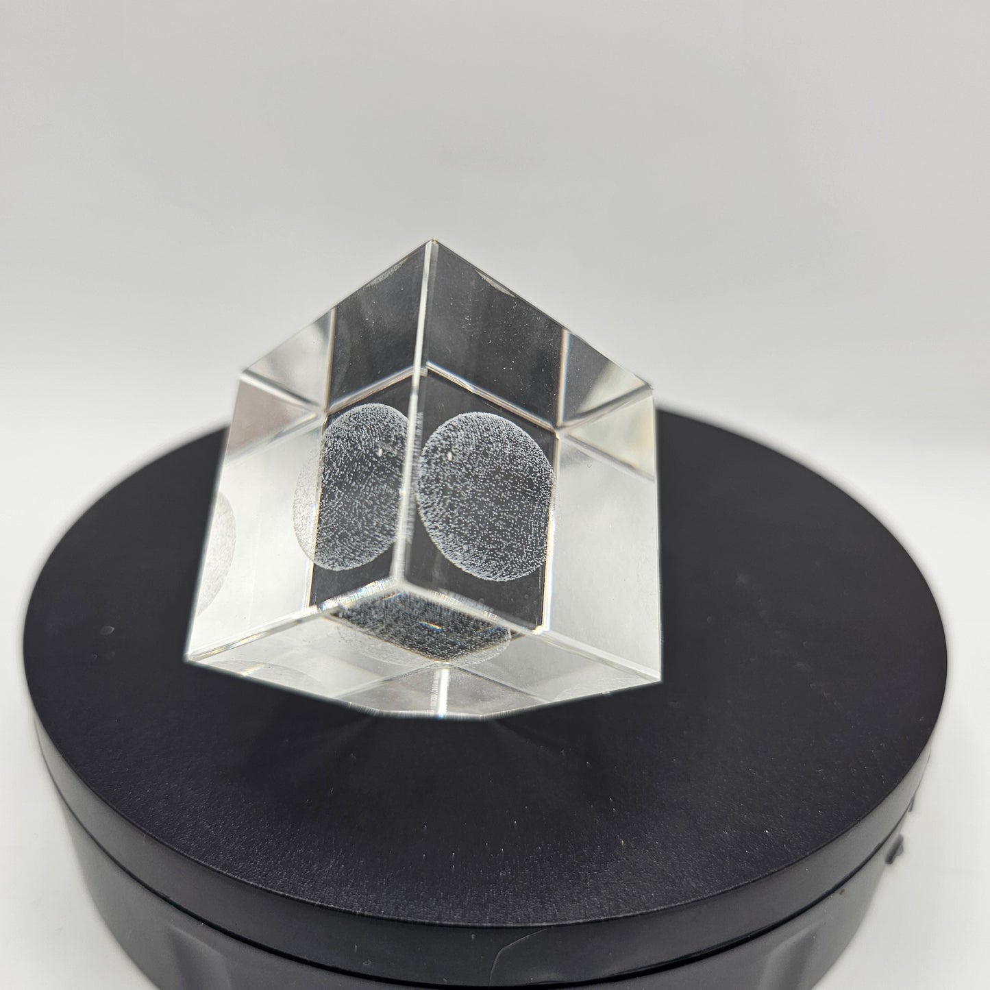 3D Crystal Glass Paperweight with Laser Etched Earth or Moon Design