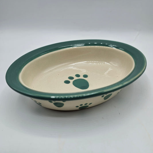 Paw Print Ceramic Cat Food Bowl or Trinket Dish