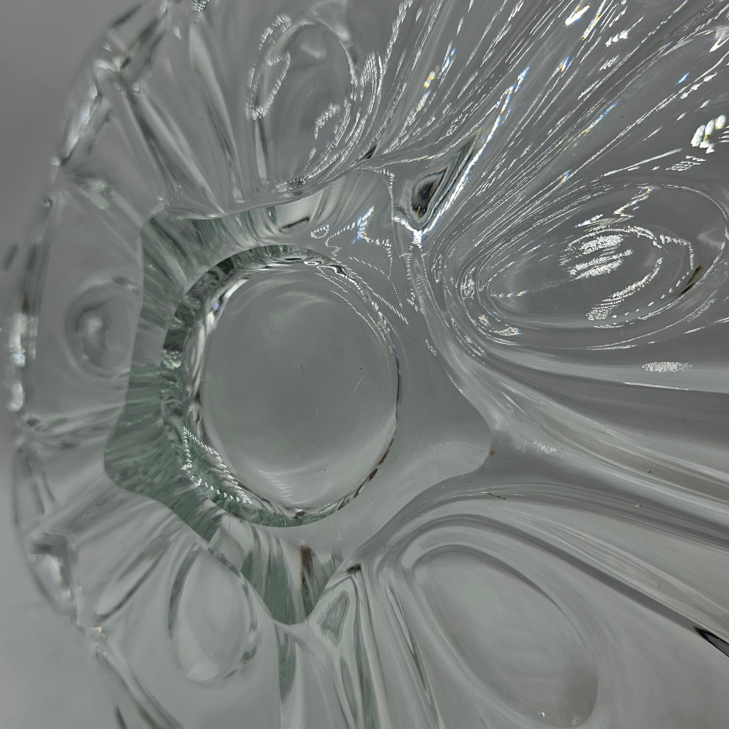 Vintage LUX Glass Floral Serving Platter Made in Austria
