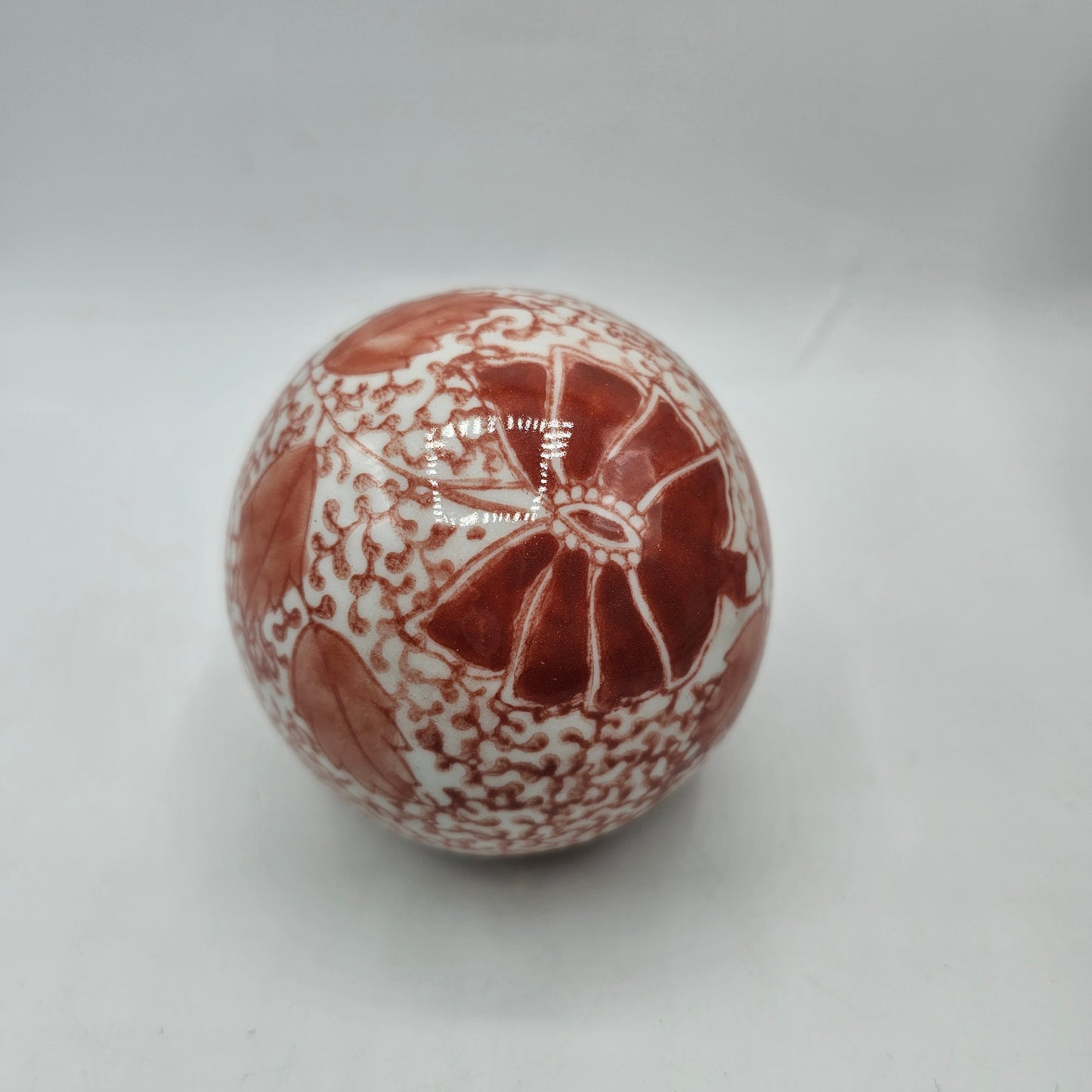 Pink and White Floral Porcelain Decorative Carpet Balls - Set of 3