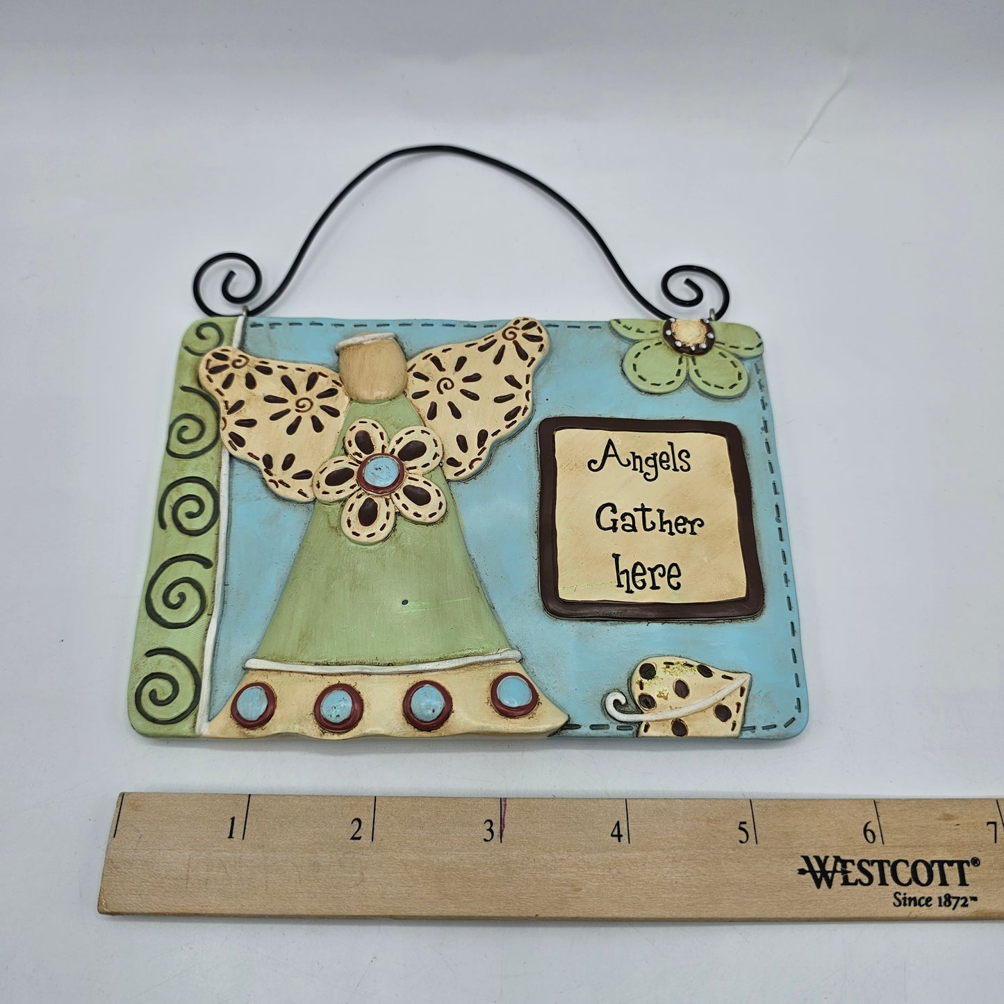 Angel Tile Wall Plaque with Hanger