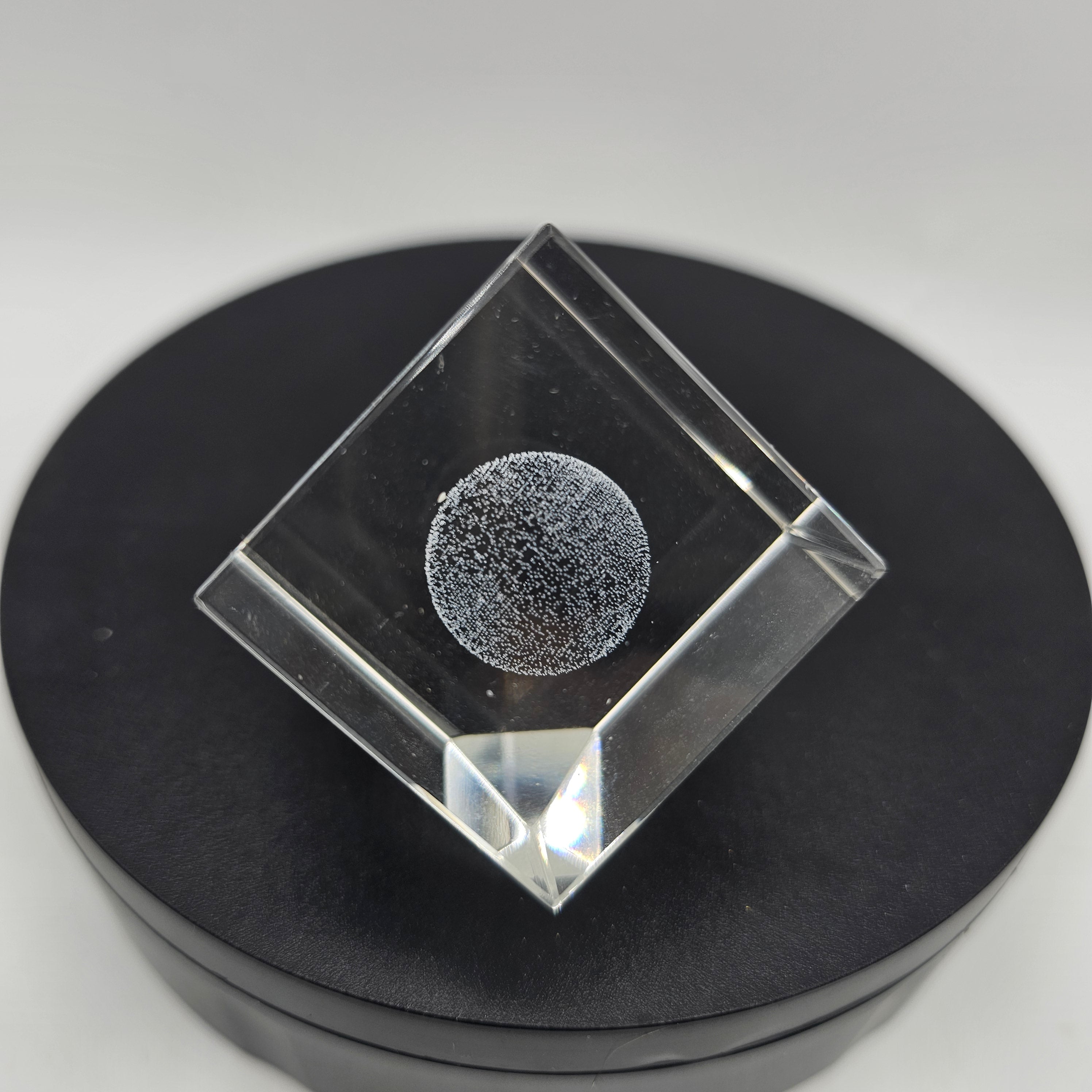 3D Crystal Glass Paperweight with Laser Etched Earth or Moon Design ...