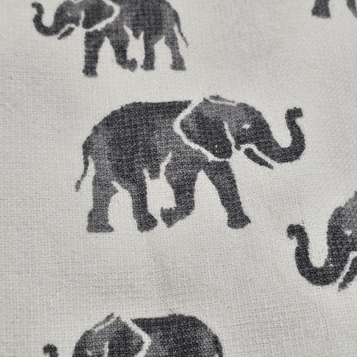 Stamped Gray Elephants Terry Cloth Tea Towel