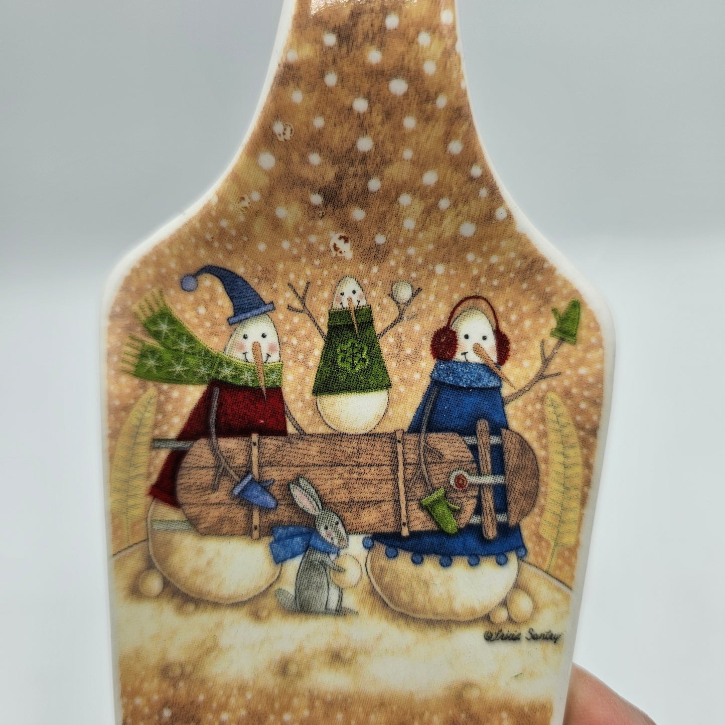 Ceramic Christmas Snowman Cake / Pie Slice