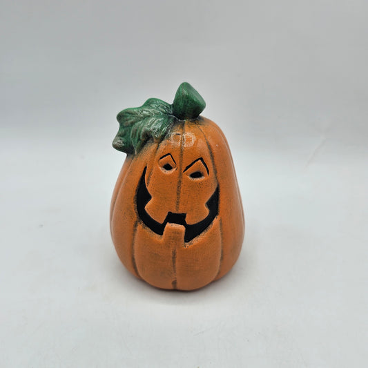 Vintage Hand Painted Ceramic Pumpkin Jack O Lantern Figurine