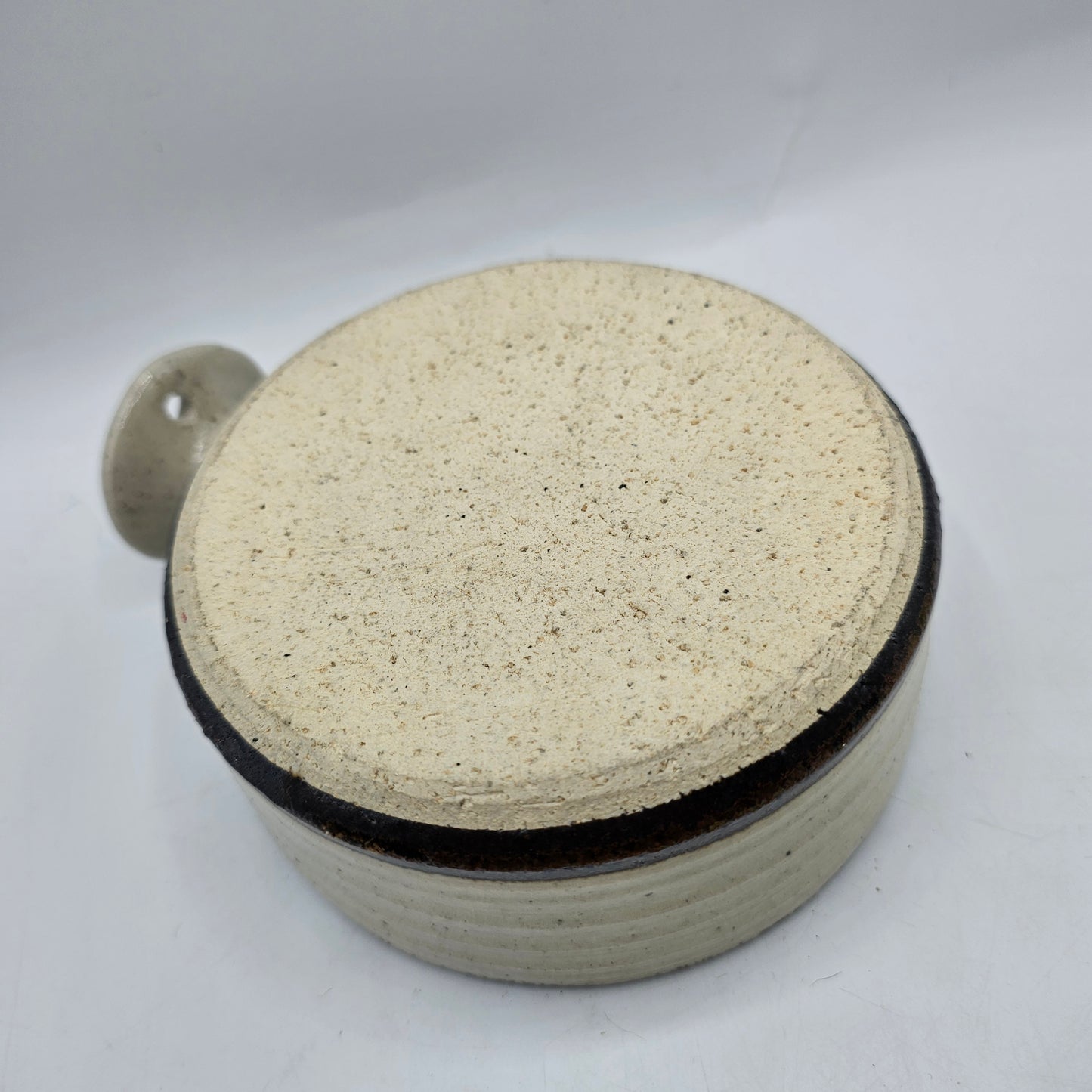 Art Pottery Glazed Soup Bowl / Candle Holder or Wall Decor with Handle