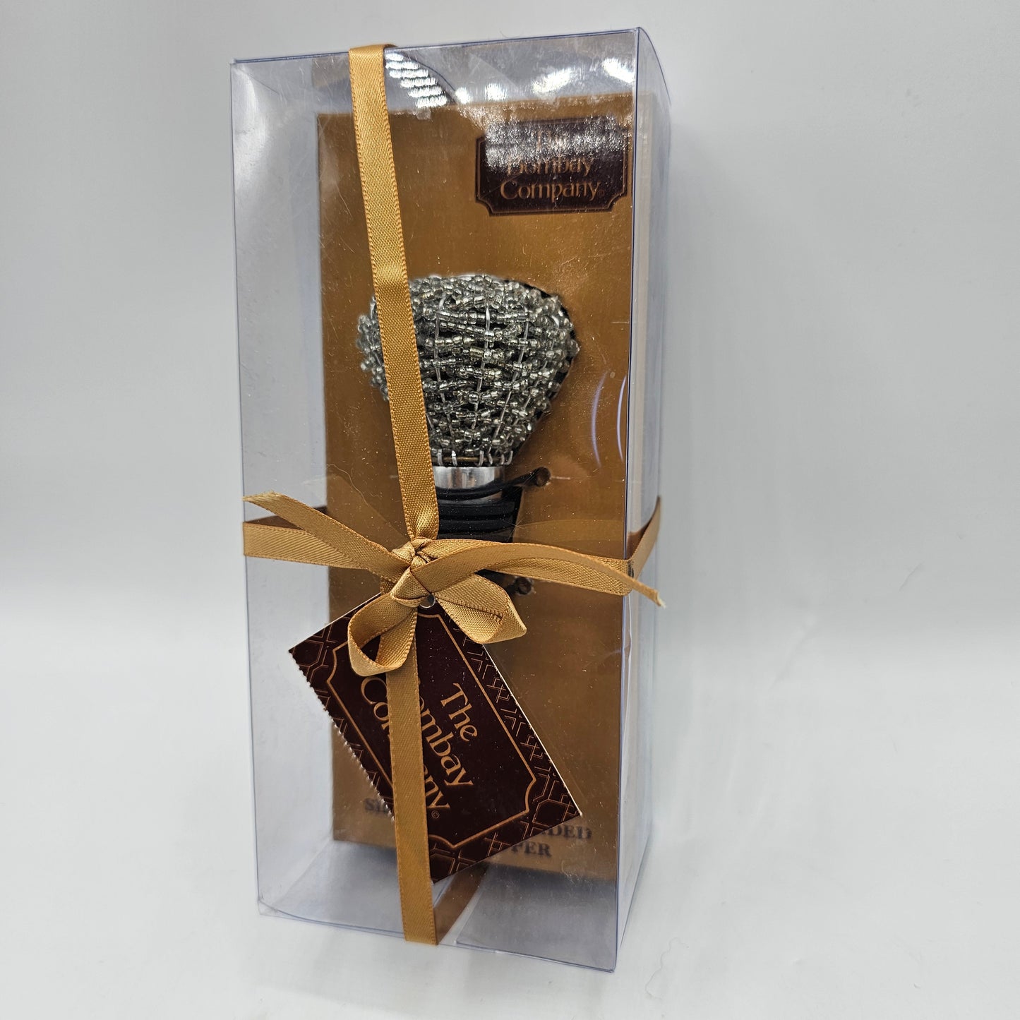 Silver Hand Beaded Wine Bottle Stopper by Bombay Company - New in Box
