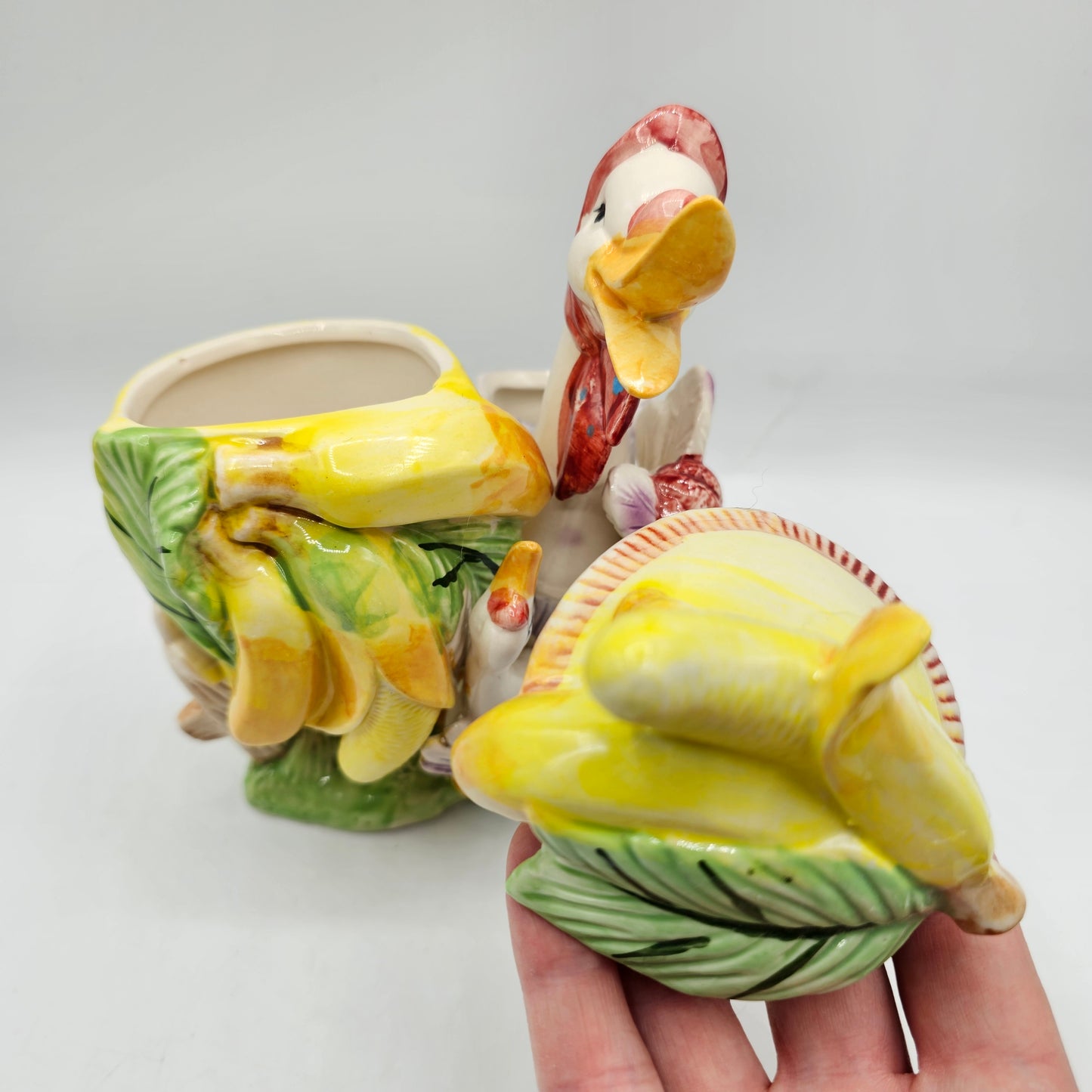 Vintage Ceramic Duck and Fruit Themed Jelly Server - Bananas