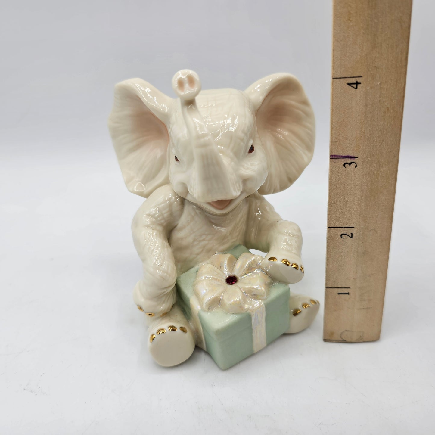 Lenox Happy Birthday Wishes Elephant January Birthstone Porcelain Figurine 4.5"