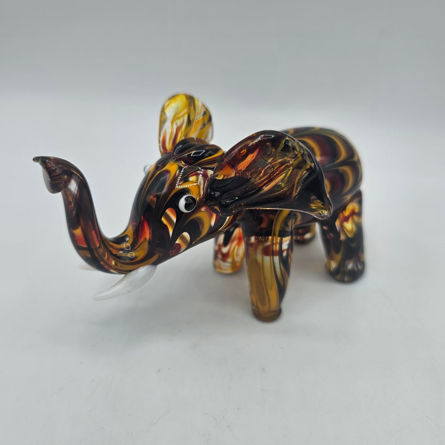 Lenox Art Glass Swirled Elephant Figurine - Brown