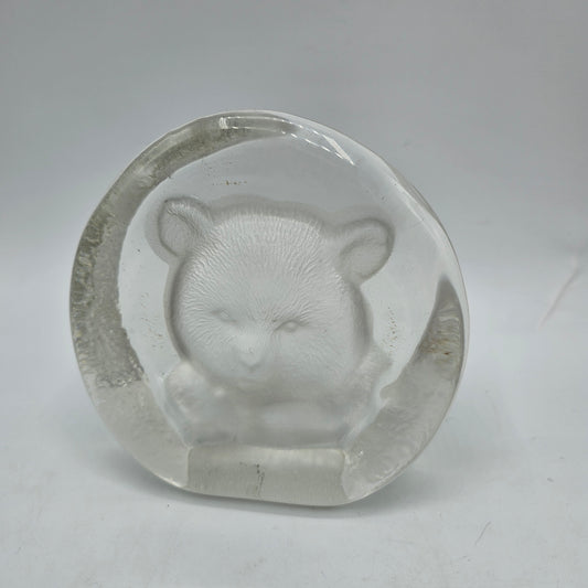 Baby Bear Face Glass Paperweight