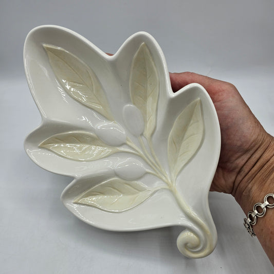 Lenox Butler's Pantry Ceramic Olive Leaf Trinket Dish