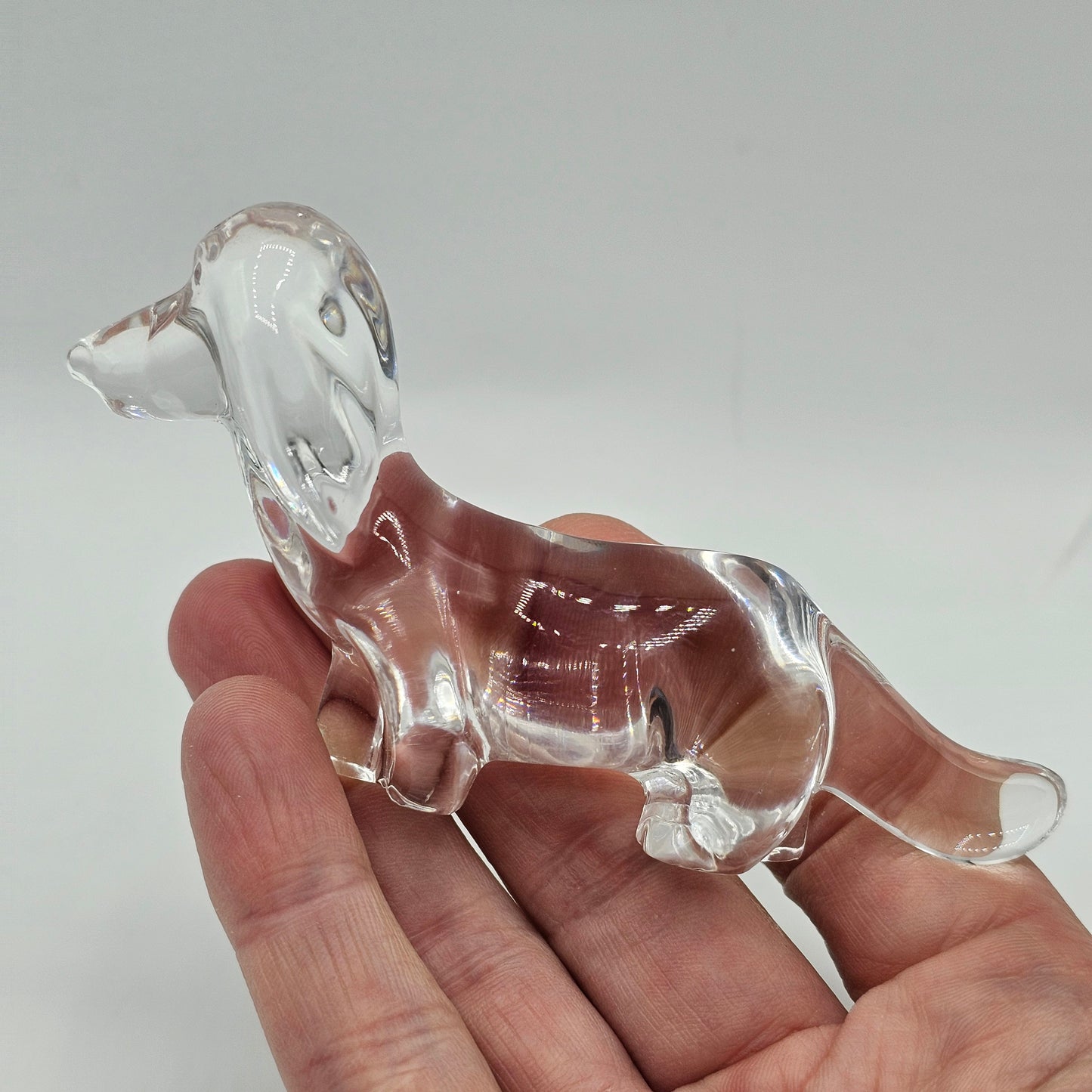 Clear Glass Dacshund Dog Figurine