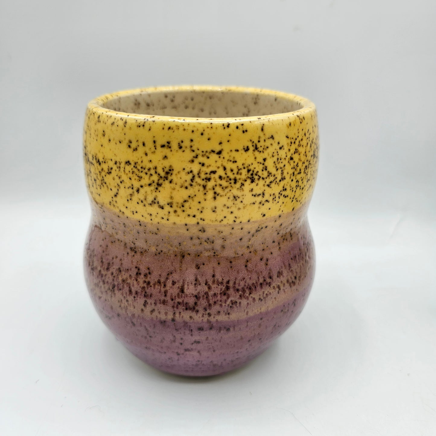 Artisan Made Pastel Colors Painted and Glazed Speckled Pitcher and Cup