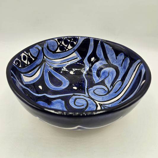 Blue White Mexican Pottery Salsa Bowl