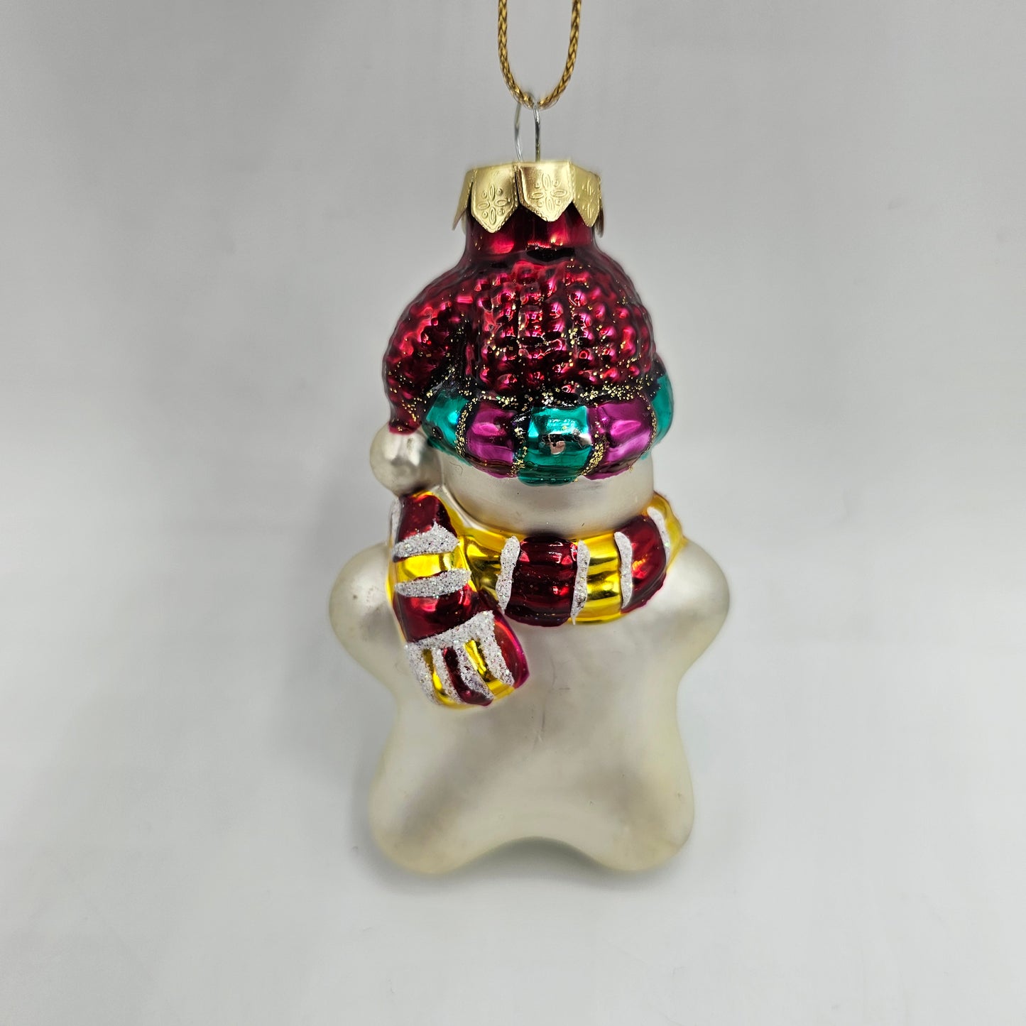 Vintage Blown Glass Snowman Christmas Tree Ornament