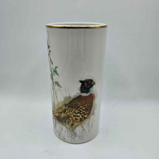 Woodland Haven Vase with Pheasant by Enesco 1976
