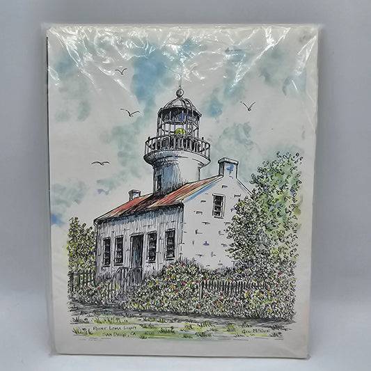 Point Loma Lighthouse - San Diego Matted Print - Gil McCue - 8" x 10"