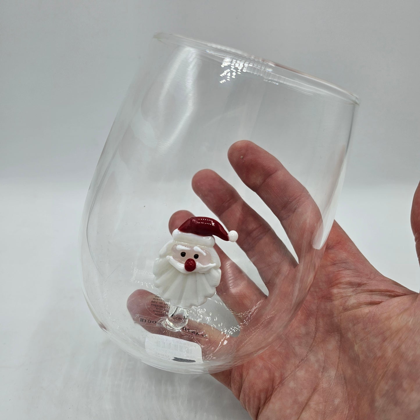 Anthropologie Santa Claus Stemless Wine Glass